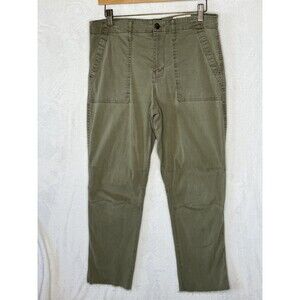 Cosmic Blue Love Women's Size 29 Utility Casual Pant Raw Hem Army Green Outdoor